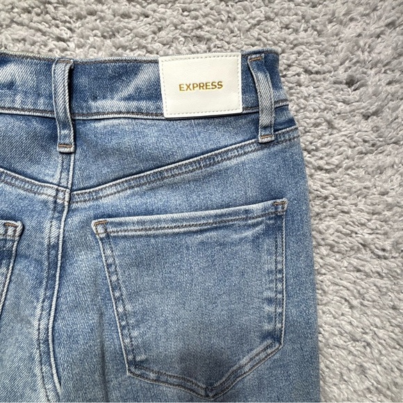 Express Jeans Womens 0 Skinny High Rise Light Wash Distressed Holes Denim Party - Picture 5 of 5